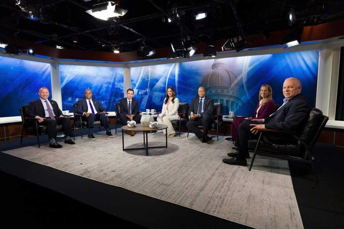 फोटो: न्यू जर्सी डेमोक्रेटिक गुबरैनेटरियल प्राइमरी डिबेट, 12 मई, 2025, नेवार्क, एनजे में 